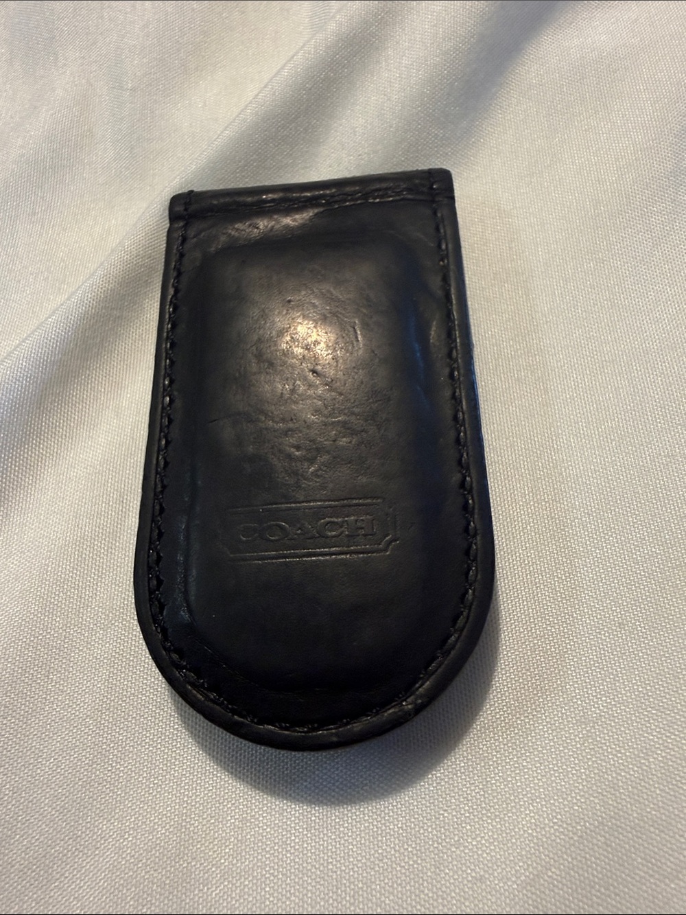 Vintage Coach Black Leather Money Clip